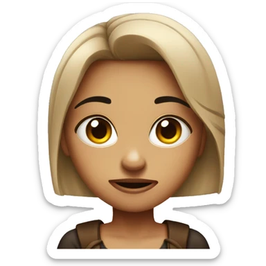 Girl emoji with attitude, eyebrow raised, angry face, and arms crossed sticker
