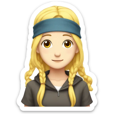 Anime girl with yellow hair but headband on her hair ymir fritz  sticker