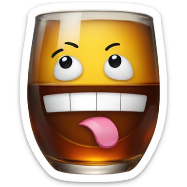 Smiley face with a bourbon ￼ sticker