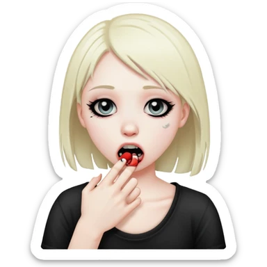 Emo emoji girl choking sticker