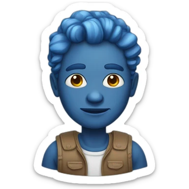 Creative man blue skin sticker