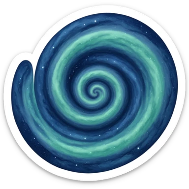 Mint green and dark blue galaxy  sticker
