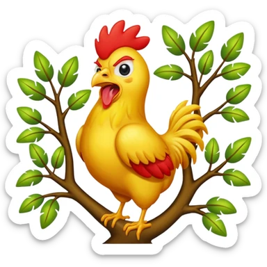 Screaming chicken in the tree meme sticker