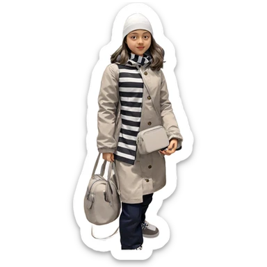 girl with keyboard and bag sticker