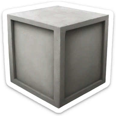 Concrete rcc box with boulder inside sticker