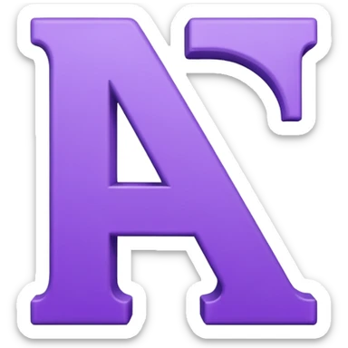 purple letter a sticker