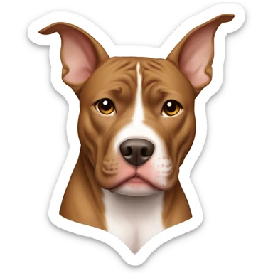 Light brown pitbull with ears cut sticker