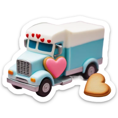 cookie heart with semi truck sticker