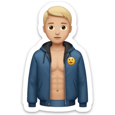 Jacket half-unzipped sticker