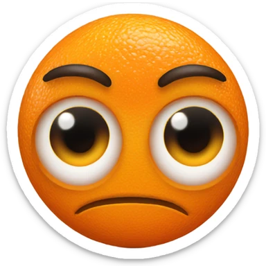 Orange with human eyes sticker