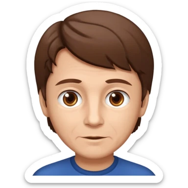 boy hair brown 70 yeear ol sticker