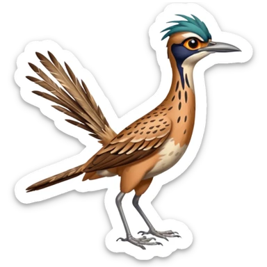 realistic roadrunner bird emoji, actual colors sticker