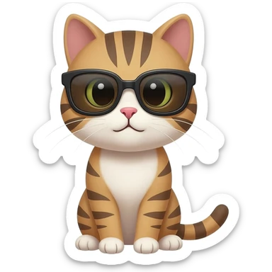 Cat wearing sunglasses sticker