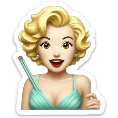 Marilyn monroe with chopsticks sticker