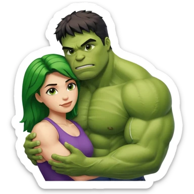 hulk namorando com mulher sticker