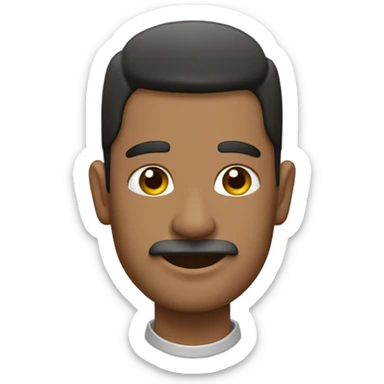 Hombre pelón y aretes en las orejas  sticker