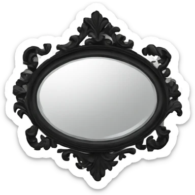 black Vintage mirror  sticker