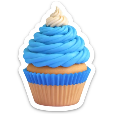 Change the icing to blue, keep the 3D emoji style. sticker