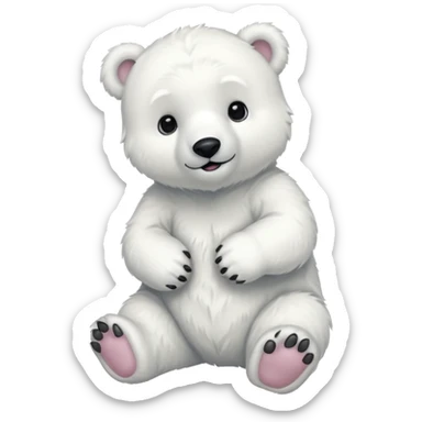 Full body polar bear cub sticker