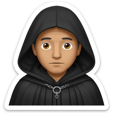 A wandering philosopher in a long black cloak sticker