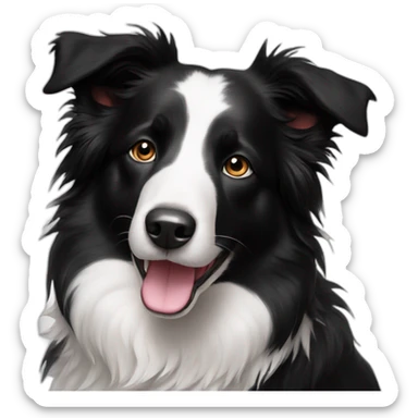 Black white border collie  sticker