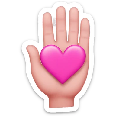 pink heart with heart hand inside sticker