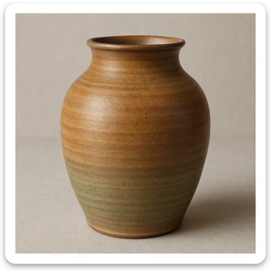 a pottery vase, hand-thrown, earthy tones, simple and elegant sticker