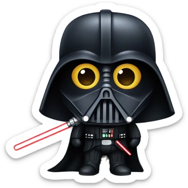 darth vader with lightsaber sticker