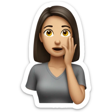 Brunette woman hitting forehead with hand sticker