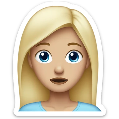 crying blue tears. blonde woman. light pink shirt sticker