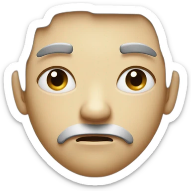 frowning face with one eyebrow raised sticker