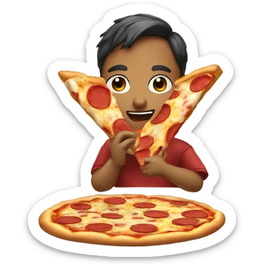 Pizza eating pizza  sticker