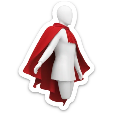 faceless white mannequin flying red cape sticker