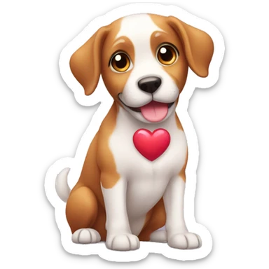 cute dog with heart sticker