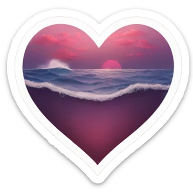 Heart ocean sticker
