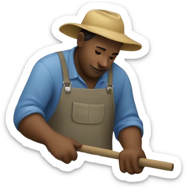 A worker picking cotton sticker