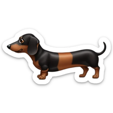black and brown arlequin sausage dog sticker