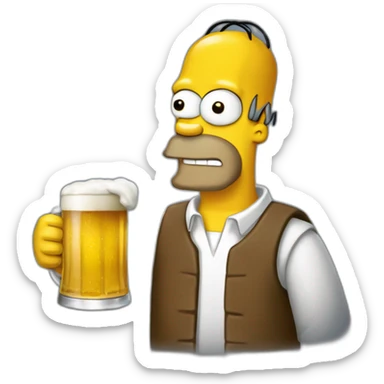 Homer boit une bière sticker