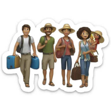five people traveling in siciliy sticker