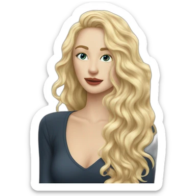 Tom Hiddelston kiss blond woman with very very long wavy hair sticker