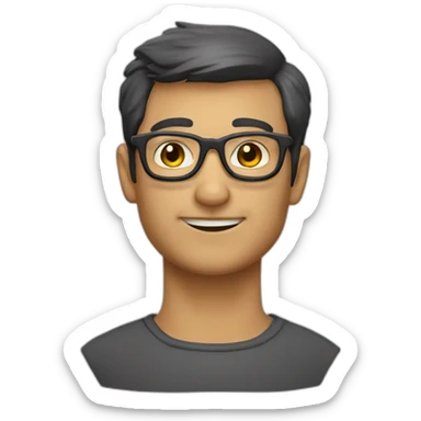 Homme chauve avec lunette sticker