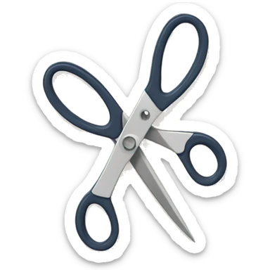 Two pairs of scissors that are open facing one another, but not touching sticker