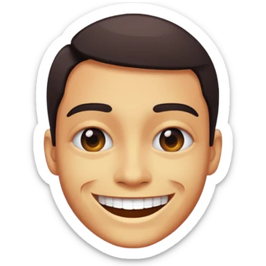 smiling glitchy distorted sticker