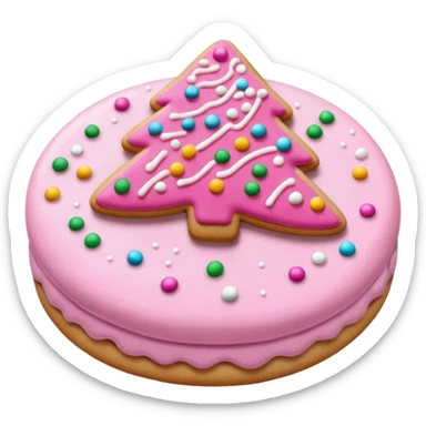 Natale rosa, biscotti estetico  sticker