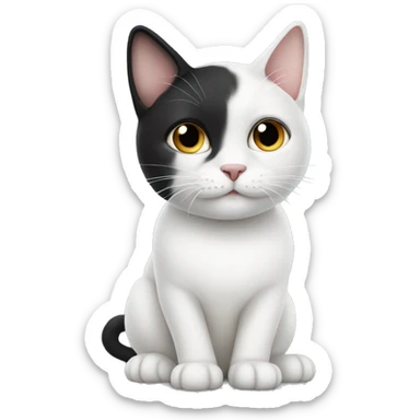 white cat, black ears  sticker