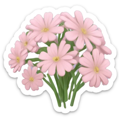 pastel pink wildflower bouquet sticker