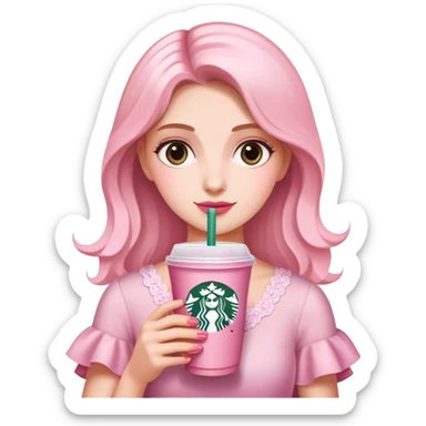 Cute Starbucks drink pink cute demure elegant sticker