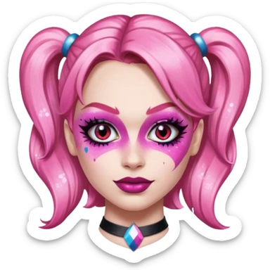 Glitter pink Harley Quinn sticker