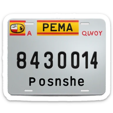 Porsche license plate sticker