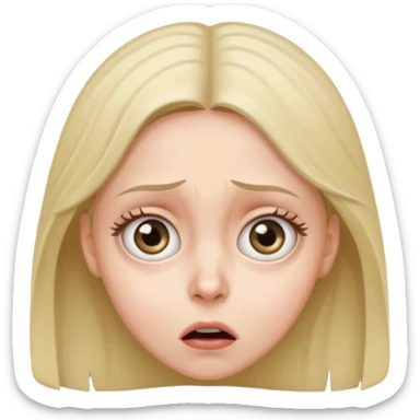 A realistic waist-up portrait of a frightened woman sticker